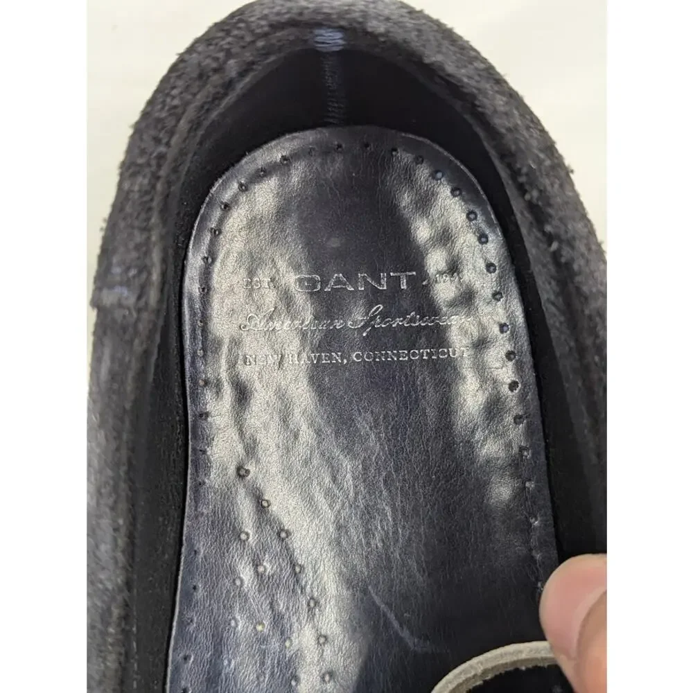 GANT Loafers Men's Moccasin Driving Shoes White Navy Leather Size 8 US
